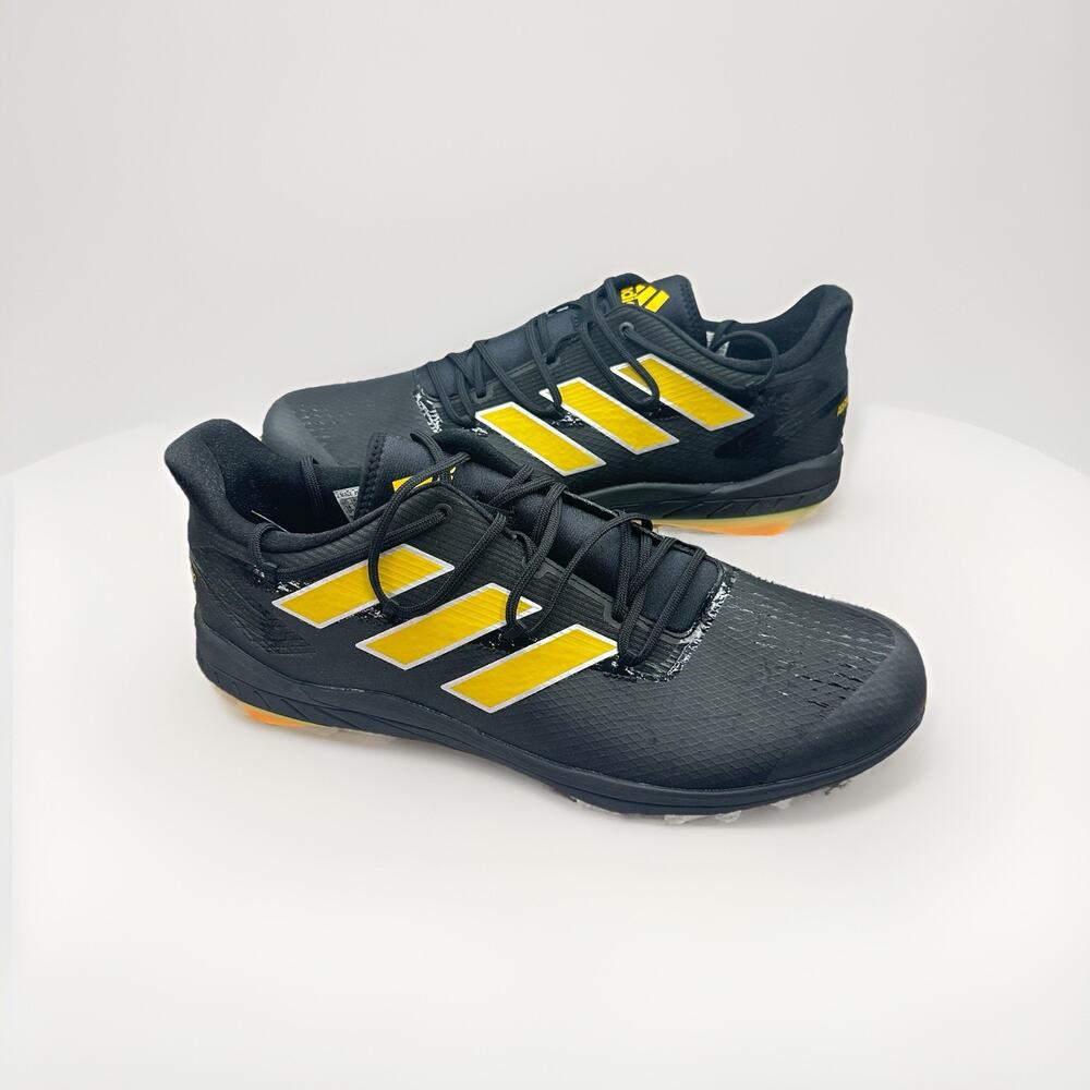 adidas Adizero Afterburner 8 Black Yellow Baseball Cleats Men’s Size 14 | H00974